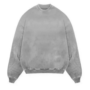Sweatshirt Oversize Extreme Acid Wash - Luxury Blanks / Made in Portugal - clothing wholesale - 100% Organic cotton - available to customize - Create Fashion Brand CFB
